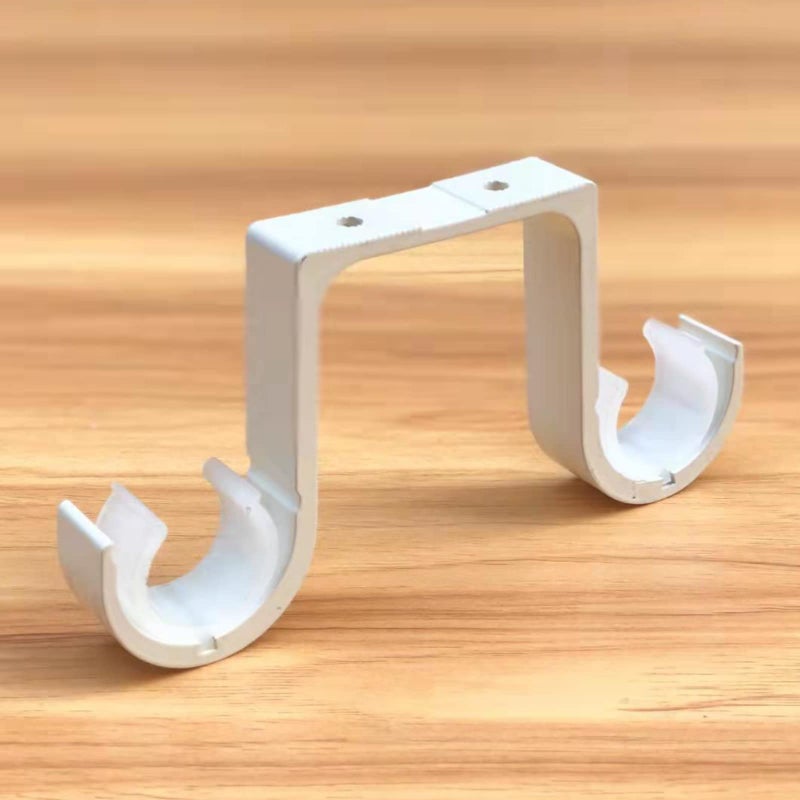 Tiweio Double Curtain Rod Brackets 2Pcs for Tiweio, Aluminum Alloy Ceiling Mounted Curtain Rod Bracket, Ceiling Curtain Rod, Curtain Brackets for Curtain Rod (White) - Image 5